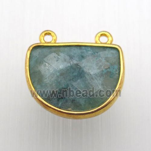 labradorite moon pendant, gold plated