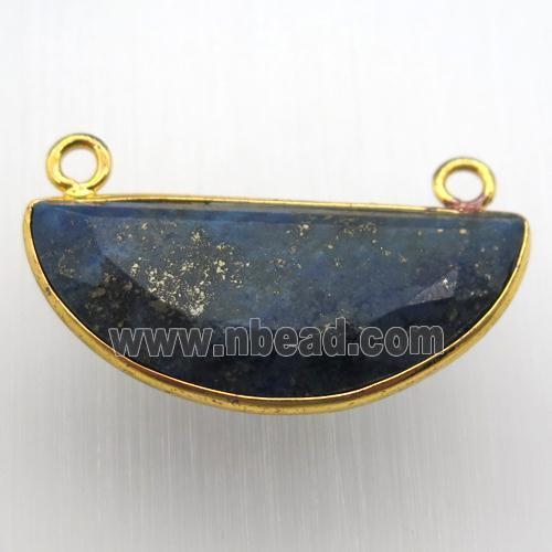 blue lapis moon pendant, gold plated