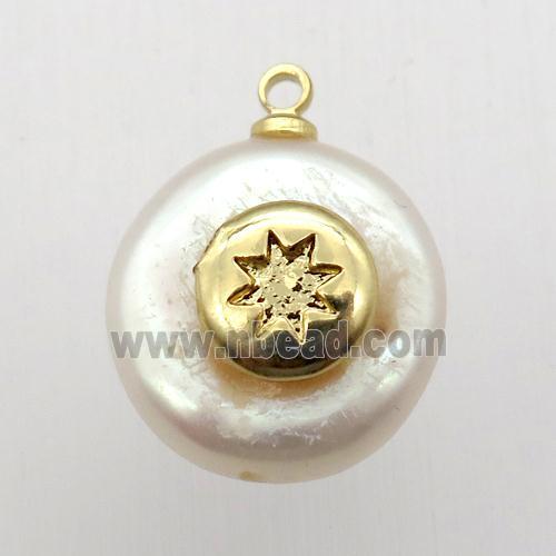 Natural pearl pendant with northstar