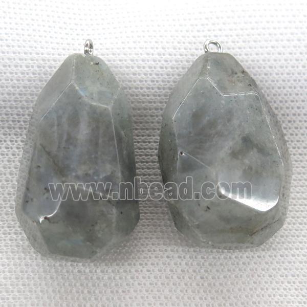 Labradorite pendant, freeform