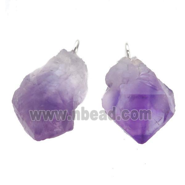 purple Amethyst nugget pendant