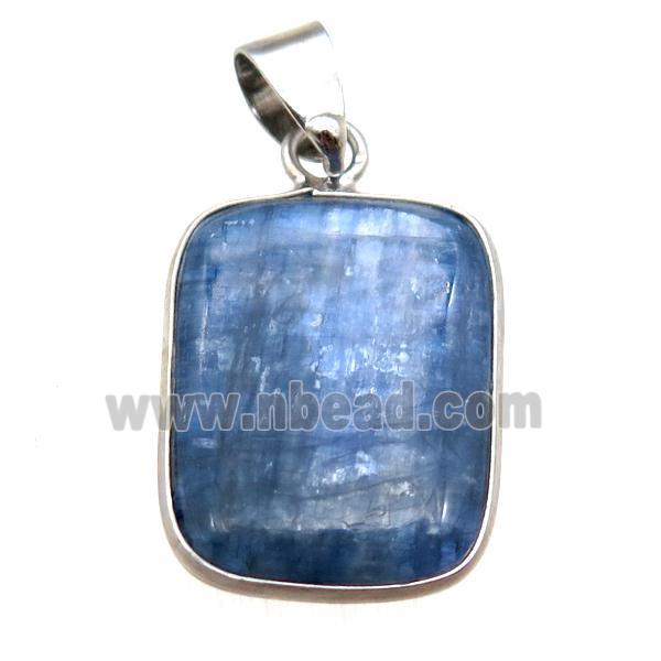blue Kyanite rectangle pendant