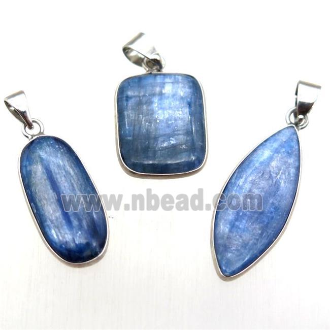 blue Kyanite pendant, mixed shaped