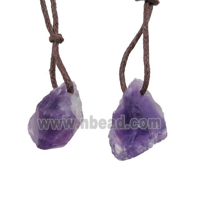 purple Amethyst nugget pendant, freeform
