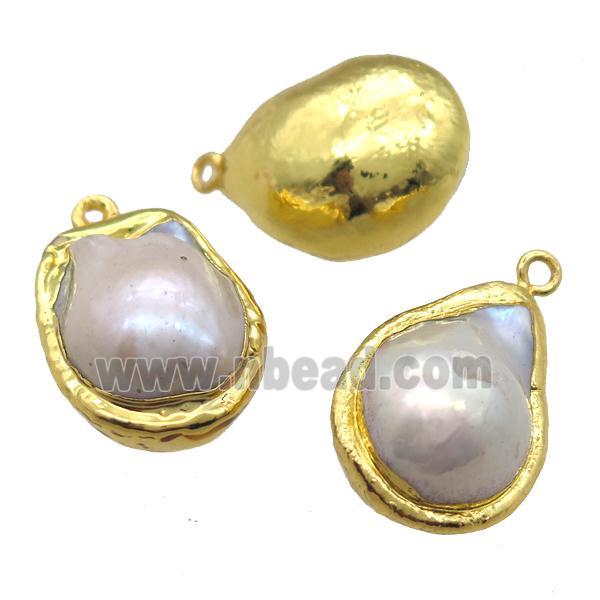 barpque style Pearl pendants, gold plated