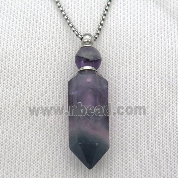 purple Fluorite perfume bottle Necklace