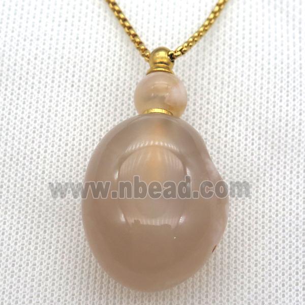 Cherry Agate perfume bottle Necklace