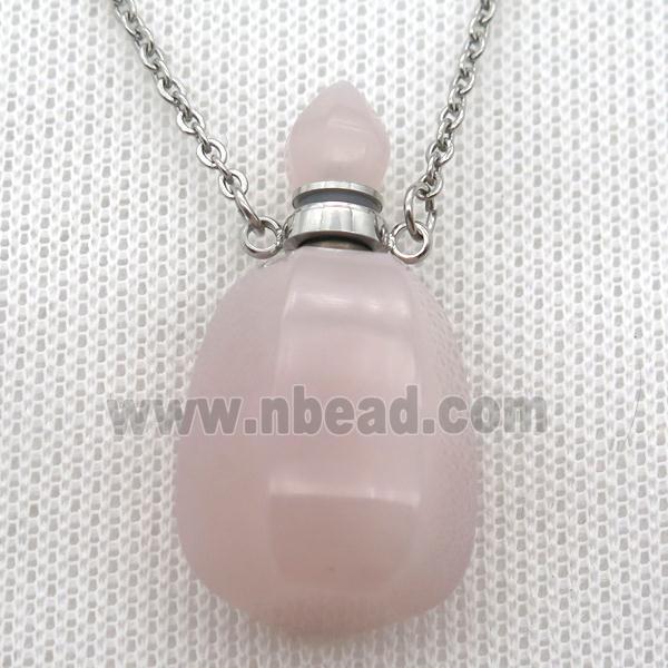 Rose Quartz perfume bottle Necklace