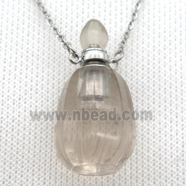 Clear Quartz perfume bottle Necklace