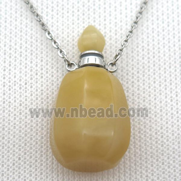 yellow Jade perfume bottle Necklace