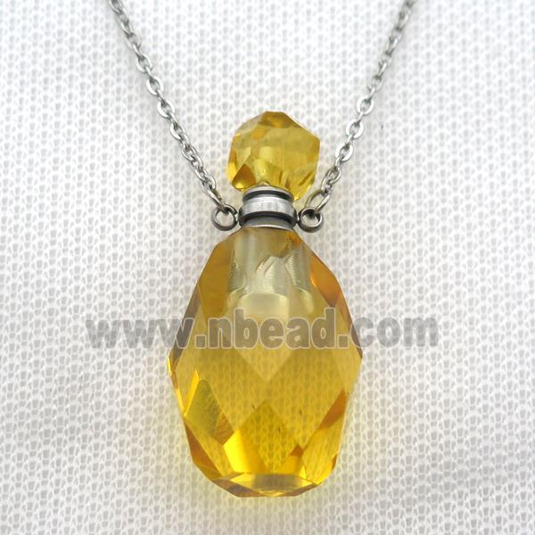 yellow Citrine perfume bottle Necklace
