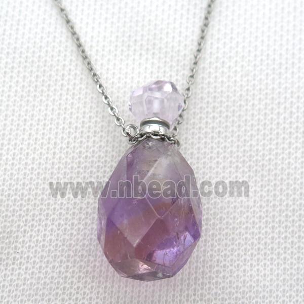purple Amethyst perfume bottle Necklace