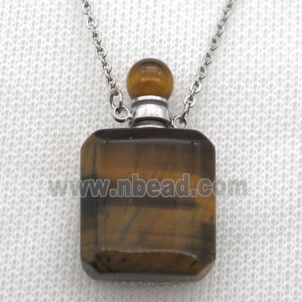 Tiger eye stone perfume bottle Necklace