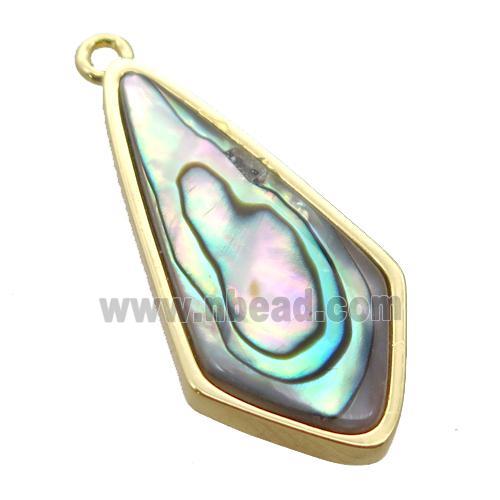 Abalone Shell teardrop pendant, gold plated
