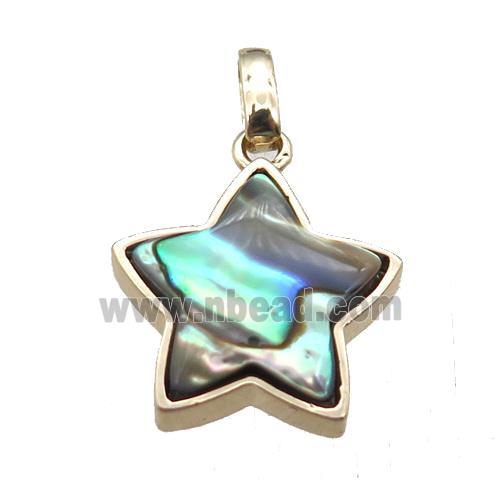 Abalone Shell star pendant, gold plated