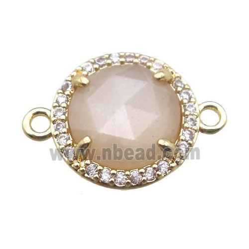moonstone circle connector, gold plated