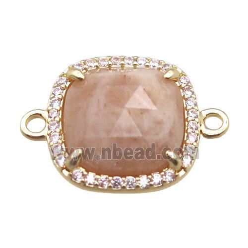 sunstone square connector, gold plated