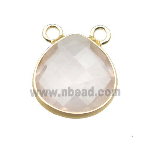Clear Quartz teardrop pendant with 2loops