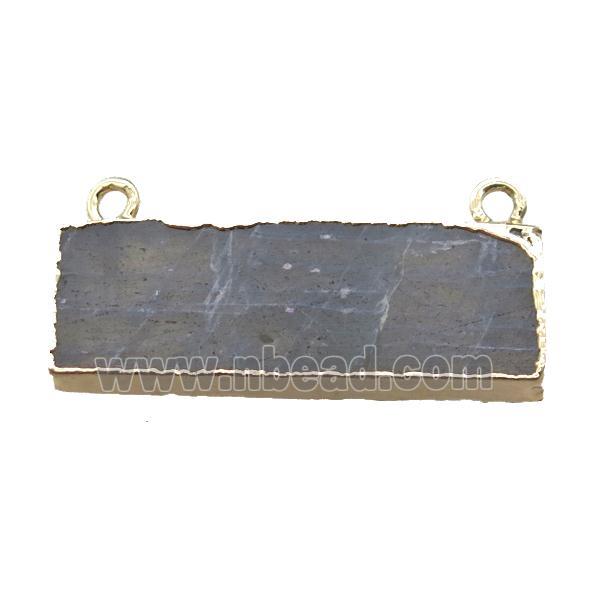 Labradorite rectangle pendant, gold plated