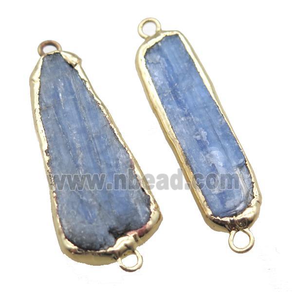 blue Kyanite connector, mix shape, gold plated