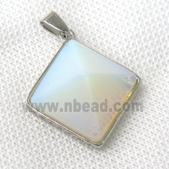 white Opalite pyramid pendant