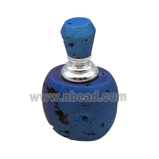 blue Agate Druzy perfume bottle charm without hole