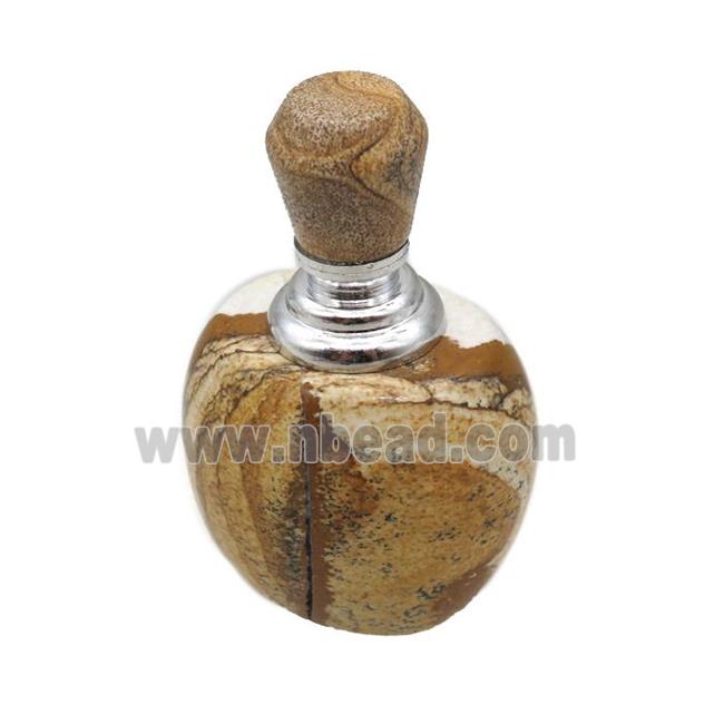 Picture Jasper perfume bottle charm without hole