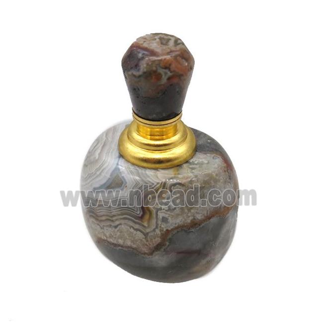 Mexican Crazy Agate perfume bottle charm without hole
