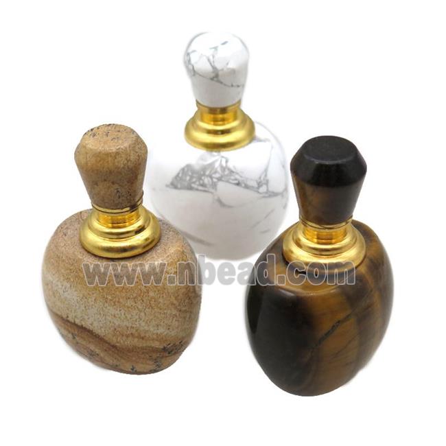 mixed Gemstone perfume bottle charm without hole