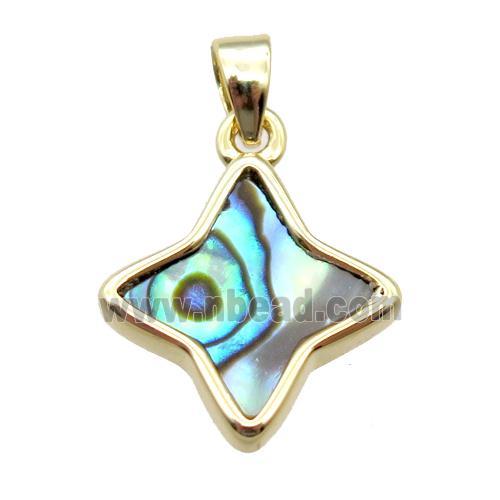 Abalone Shell star pendant, gold plated