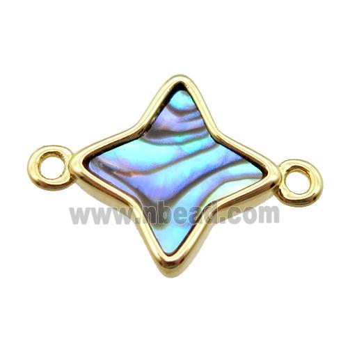 Abalone Shell star connector, gold plated