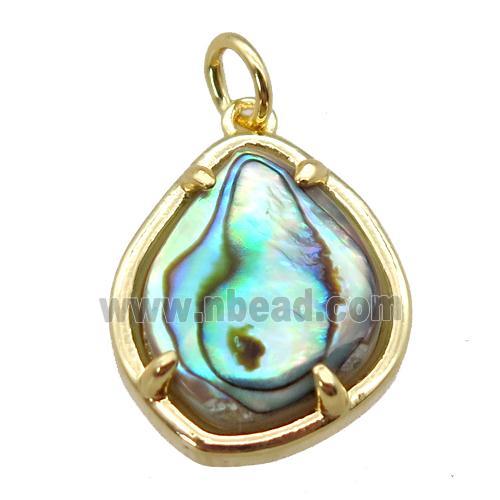 Abalone Shell pendant, gold plated