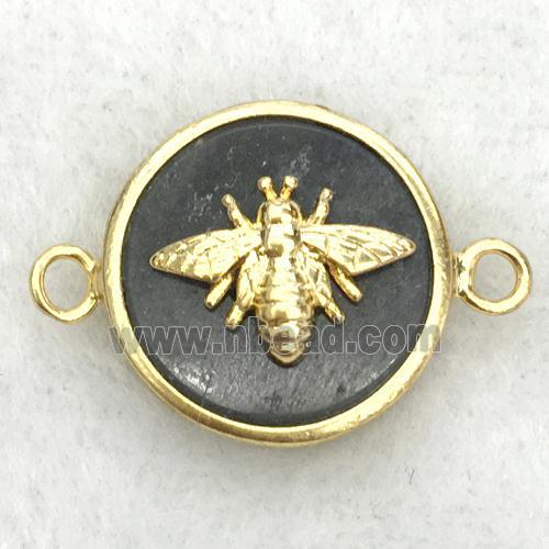 labradorite circle connector with honeybee