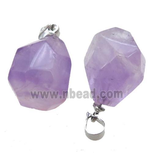 purple Amethyst pendant, freeform