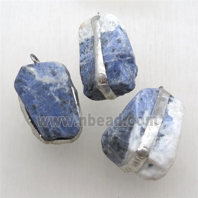 blue Sodalite nugget pendant, freeform