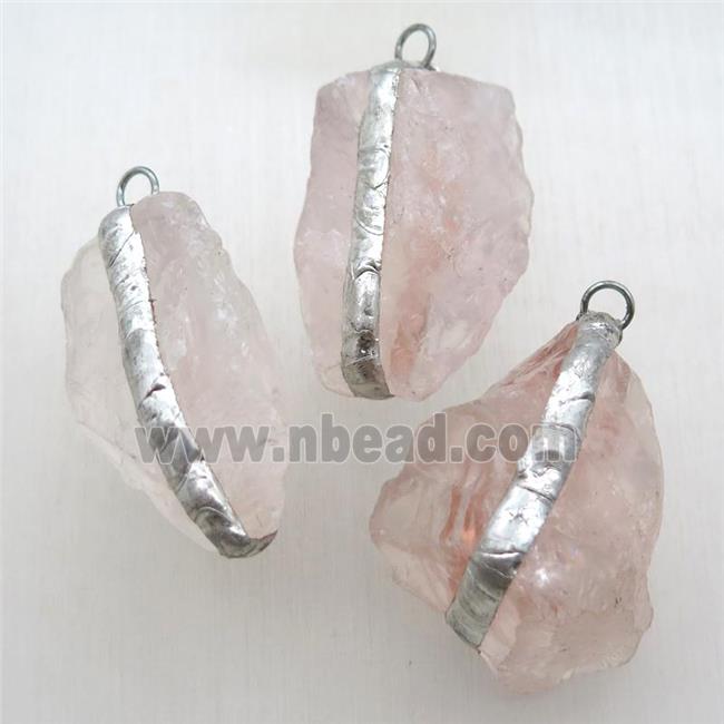Rose Quartz nugget pendant, freeform
