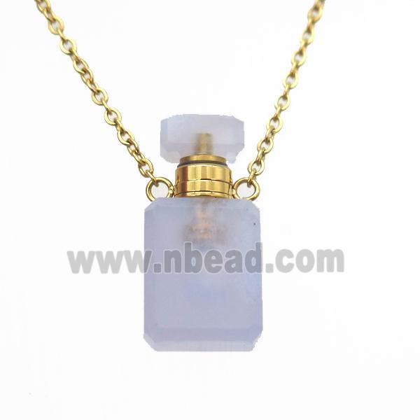 blue lace agate perfume bottle Necklace