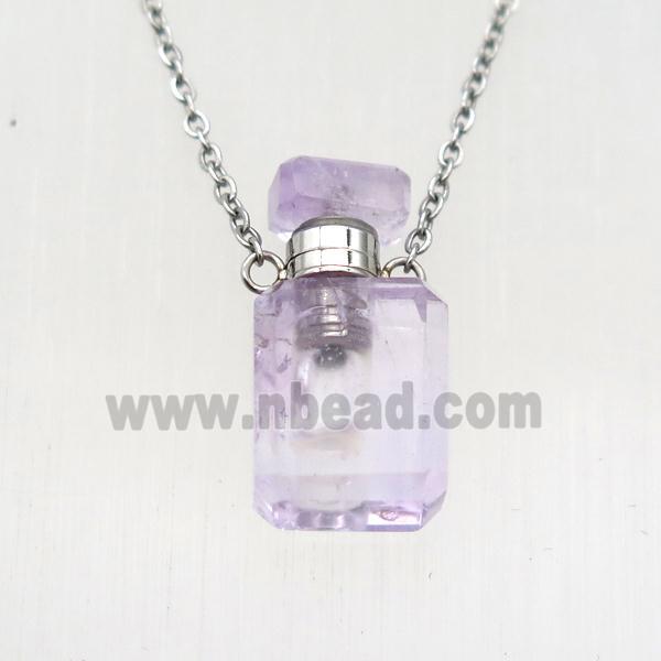 Amethyst perfume bottle Necklace