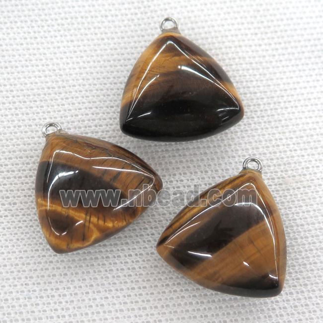 Tiger eye stone pendant, triangle