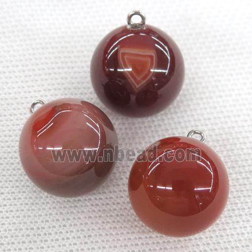 round red Agate ball pendant