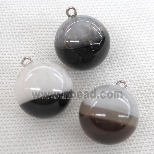 round black Agate Druzy ball pendant