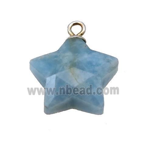 blue Apatite pendant, faceted star