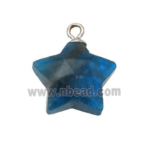blue Apatite pendant, faceted star