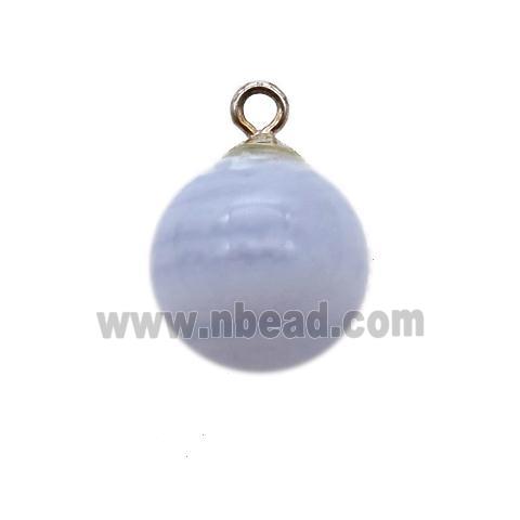 round Blue Lace Agate ball pendant