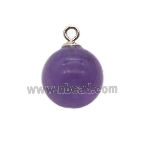 round purple Amethyst ball pendant