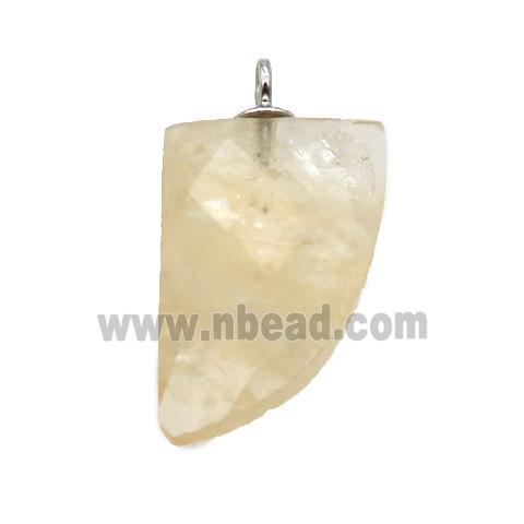 yellow Citrine pendant, faceted knife