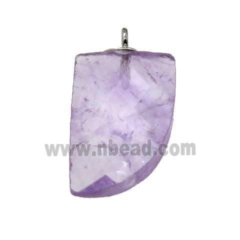 purple Amethyst pendant, faceted knife
