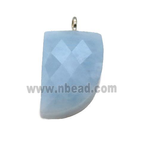 blue Aquamarine pendant, faceted knife