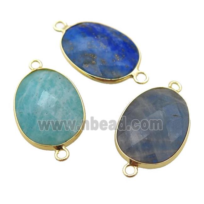 mix Gemstone oval connector