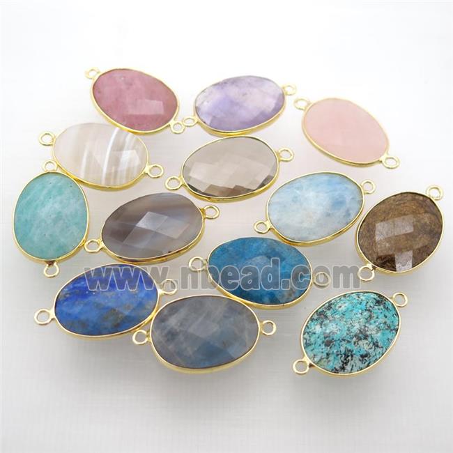 mix Gemstone oval connector